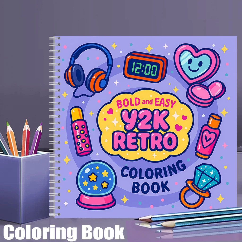Chalk Bag - Eenvoudig retro kleurboek voor volwassenen, verjaardagscadeau,