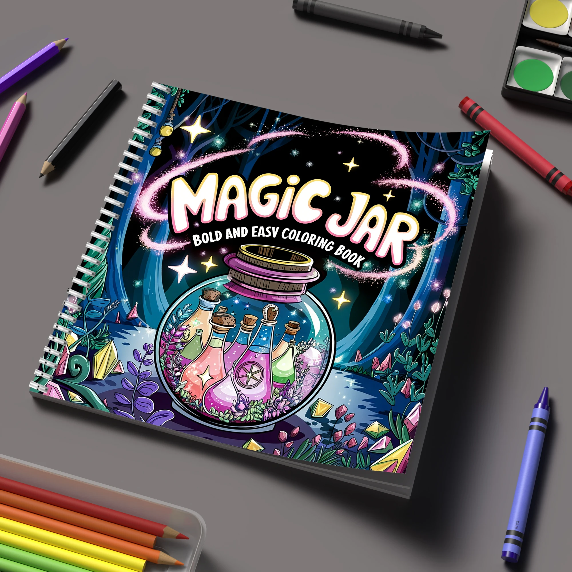 Chalk Bag - Kleurboek Magic Jar voor volwassenen, verjaardagscadeau,
