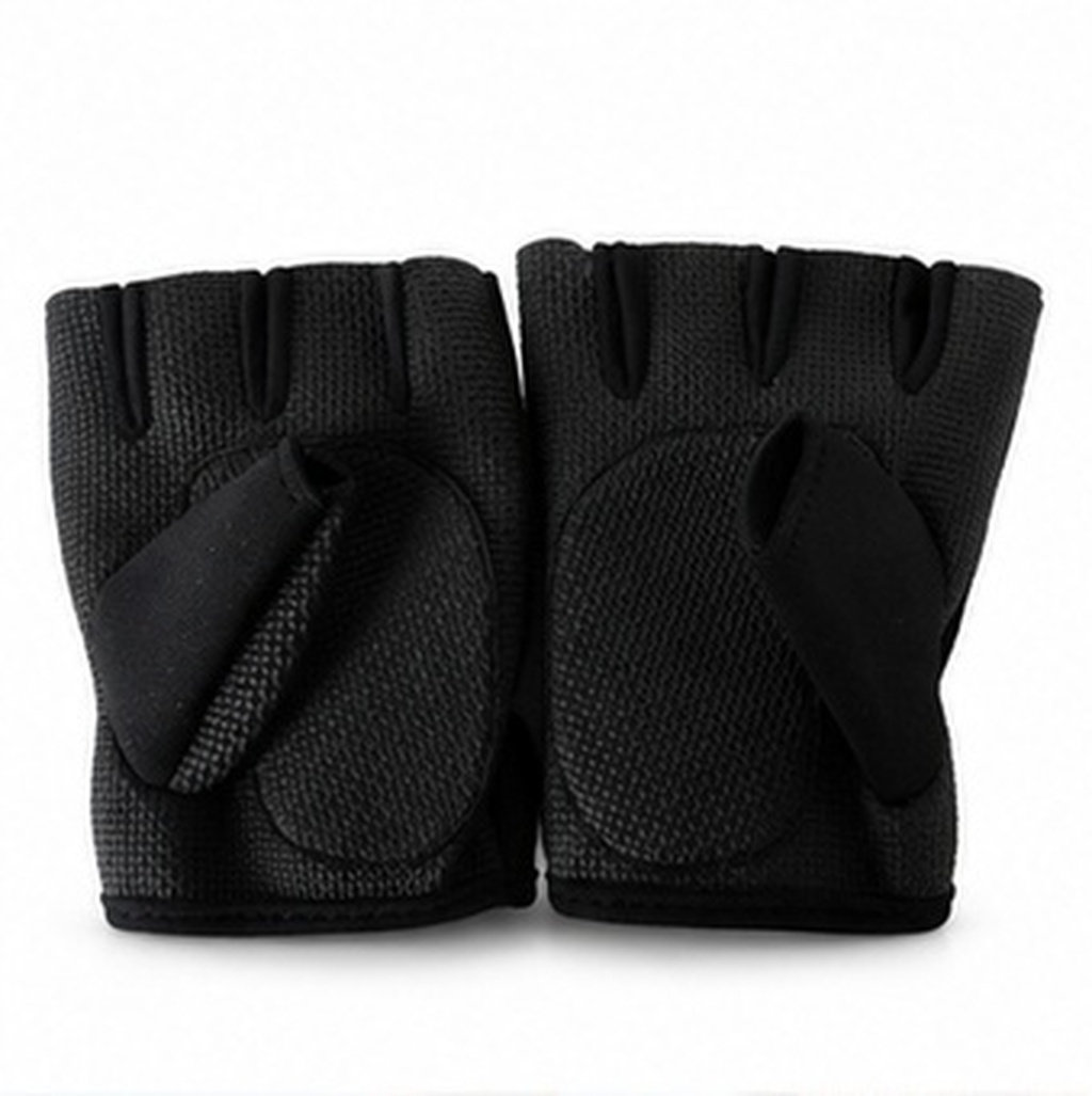 Weightlifting Gloves - Paar fietshandschoenen, zwart, maat L, halve